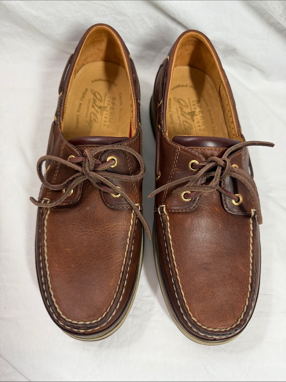 NEW Men’s 10.5 M SPERRY GOLD CUP Two Eye ASV Absorb Boat Shoes Brown